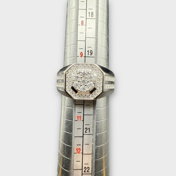 Sterling Silver Moissanite Men’s Ring - Picture 1 of 6